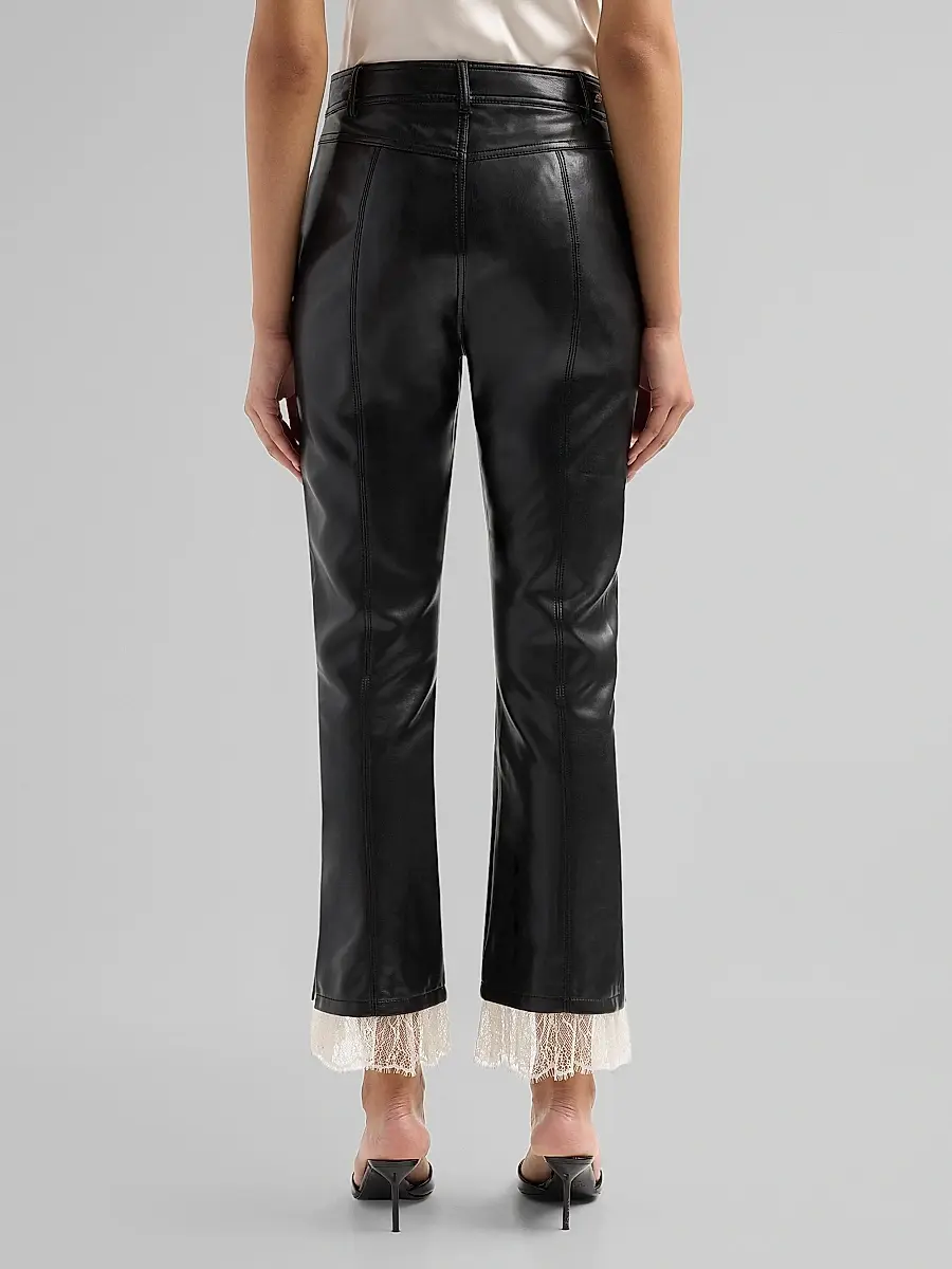 Cinq à Sept Women's Roxie Maisie Lace-Cuff Faux Leather Pants | Thumbnail 3 Cinq à Sept Women's Roxie Maisie Lace-Cuff Faux Leather Pants | Thumbnail 3