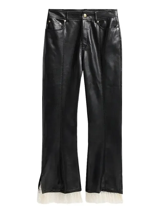 Women's Roxie Maisie Lace-Cuff Faux Leather Pants