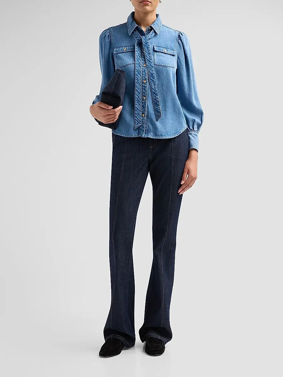 Cinq à Sept Women's Adair Denim Top | Thumbnail 2 Cinq à Sept Women's Adair Denim Top | Thumbnail 2