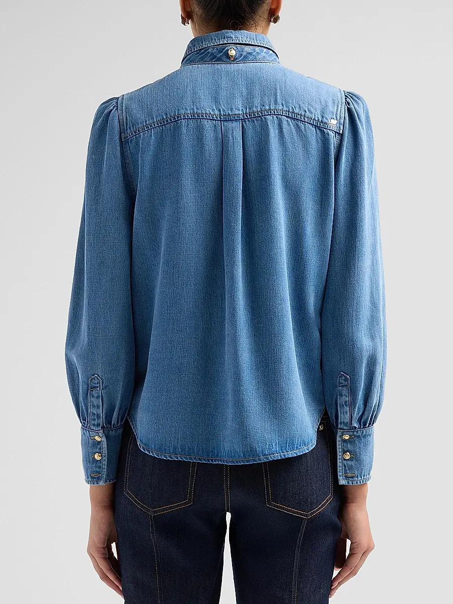 Cinq à Sept Women's Adair Denim Top | Thumbnail 3 Cinq à Sept Women's Adair Denim Top | Thumbnail 3