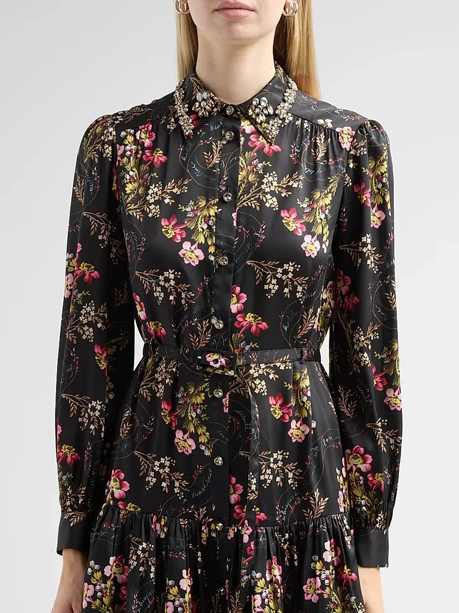 Cinq à Sept Women's Love Letter Floral Emilienne Mini Shirtdress | Thumbnail 5 Cinq à Sept Women's Love Letter Floral Emilienne Mini Shirtdress | Thumbnail 5