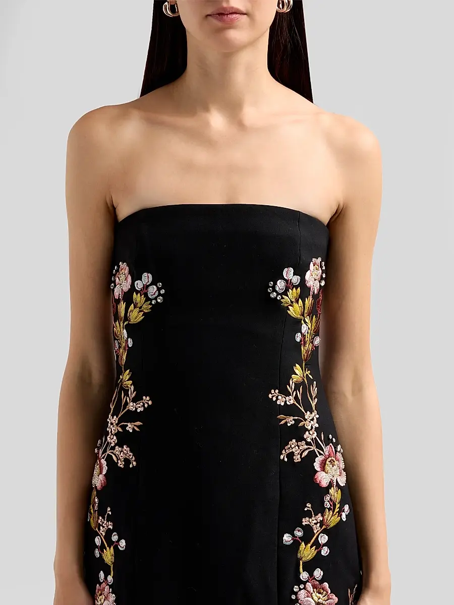 Cinq à Sept Women's Niles Loveletter Floral Embroidered Strapless Midi Dress | Thumbnail 5