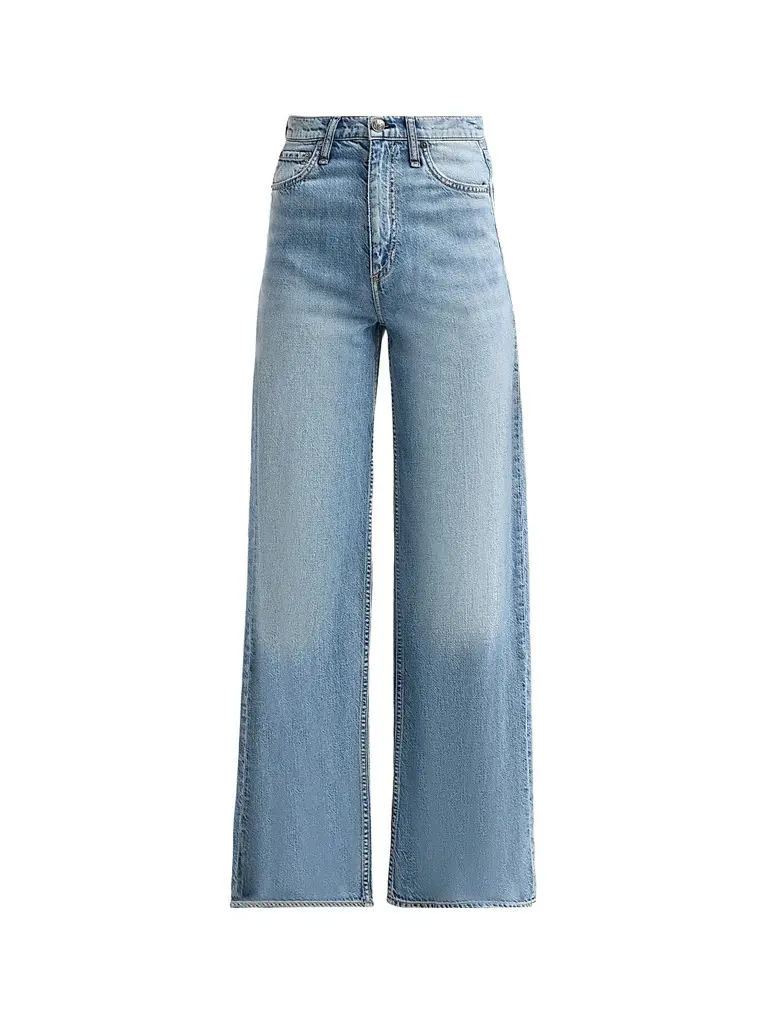 rag & bone Women's Featherweight Sofie High-Rise Full Wide-Leg Jeans