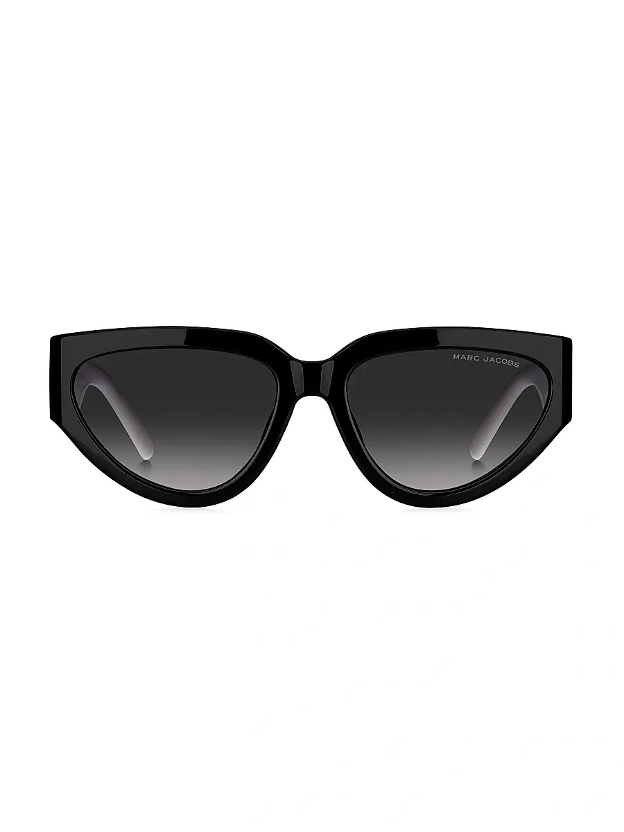 Marc Jacobs Women's 57MM Cat-Eye Sunglasses - Black White Grey | Image 1 Marc Jacobs Women's 57MM Cat-Eye Sunglasses - Black White Grey | Image 1
