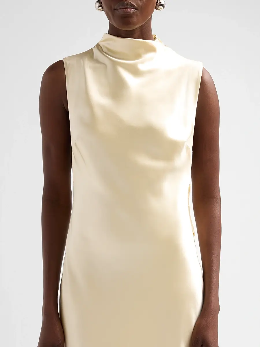Et Ochs Women's Willa Satin High Neck Gown | Thumbnail 5 Et Ochs Women's Willa Satin High Neck Gown | Thumbnail 5