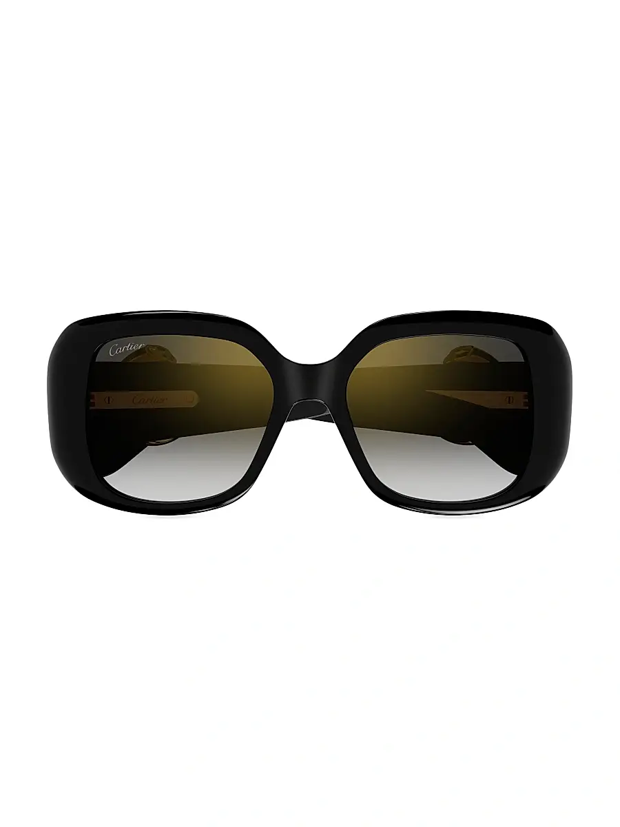 Cartier Women's 54MM Acetate Square Sunglasses - Black Grey Gradient | Image 1 Cartier Women's 54MM Acetate Square Sunglasses - Black Grey Gradient | Image 1