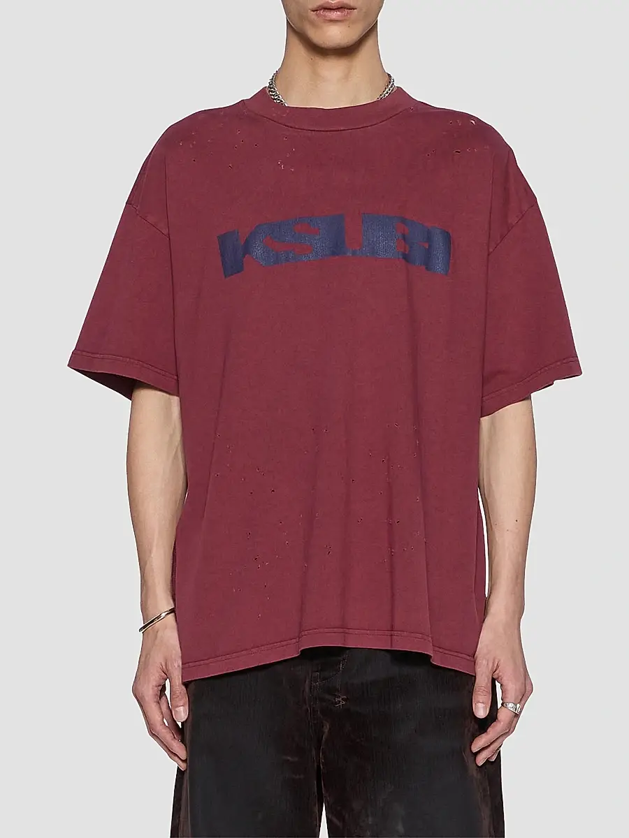 Ksubi Men's Blasted Ekcess Cotton Oversized T-Shirt | Thumbnail 4 Ksubi Men's Blasted Ekcess Cotton Oversized T-Shirt | Thumbnail 4