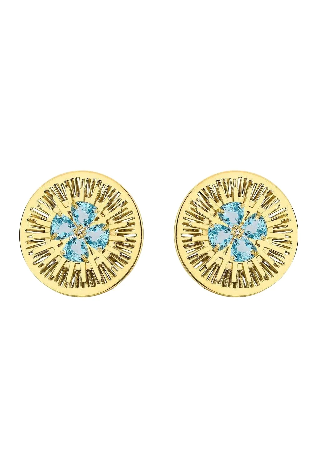 CAROL KAUFFMANN Blue Topaz Explosion Earrings