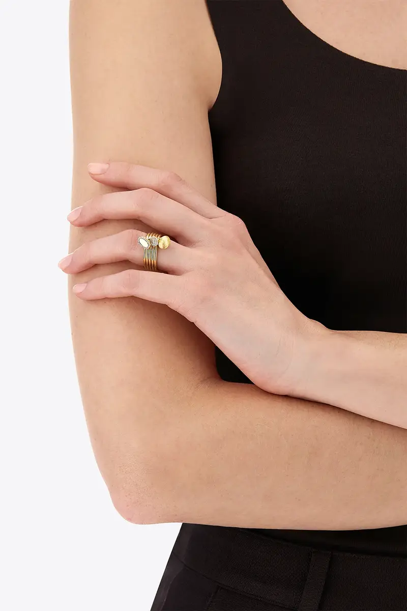 NANIS Diamond Multi Boules Three Band Ring | Thumbnail 2