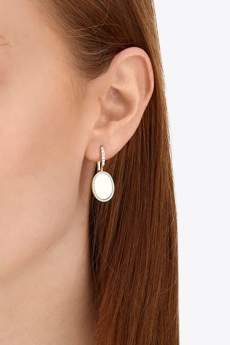 NANIS Diamond Halo Sway Circle Drop Earrings | Thumbnail 2 NANIS Diamond Halo Sway Circle Drop Earrings | Thumbnail 2