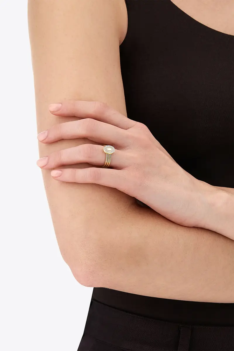 NANIS Diamond Halo Three Band Circle Ring | Thumbnail 2 NANIS Diamond Halo Three Band Circle Ring | Thumbnail 2