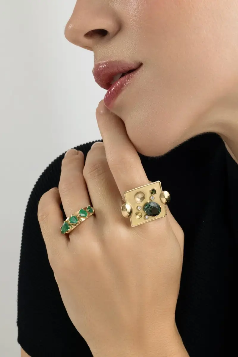 CAROL KAUFFMANN Green Tourmaline Rocks Pedrita Ring | Thumbnail 2