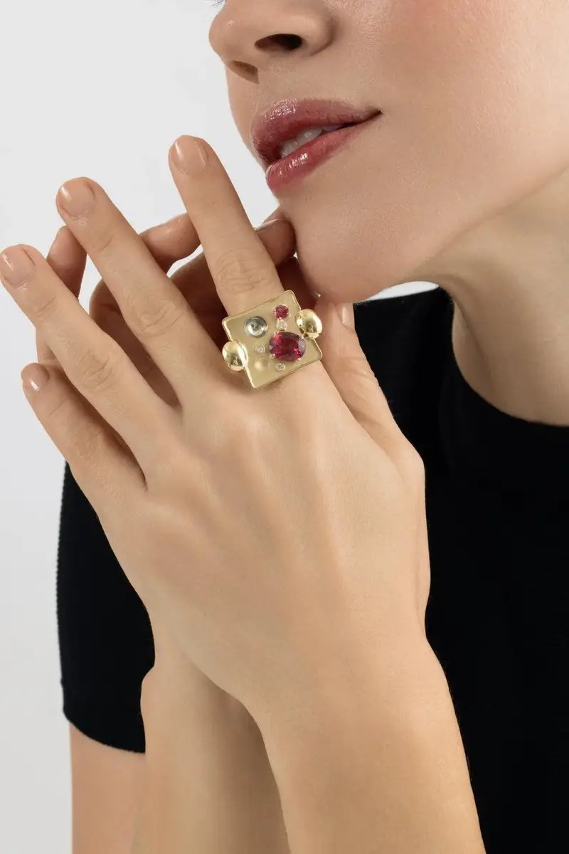 CAROL KAUFFMANN Pink Tourmaline Rocks Ring | Thumbnail 2