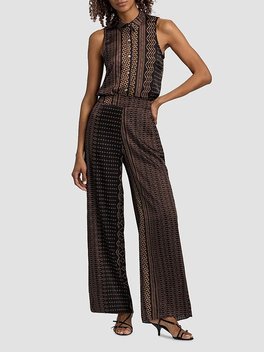 Misa Los Angeles Women's Izzie Geometric-Print Wide-Leg Pants | Thumbnail 2 Misa Los Angeles Women's Izzie Geometric-Print Wide-Leg Pants | Thumbnail 2