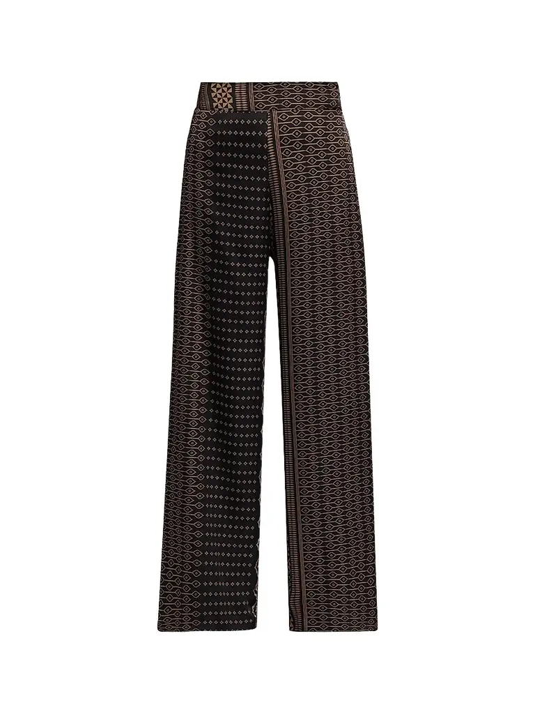 Misa Los Angeles Women's Izzie Geometric-Print Wide-Leg Pants - Noir Geometry - Size XL | Image 1 Misa Los Angeles Women's Izzie Geometric-Print Wide-Leg Pants - Noir Geometry - Size XL | Image 1