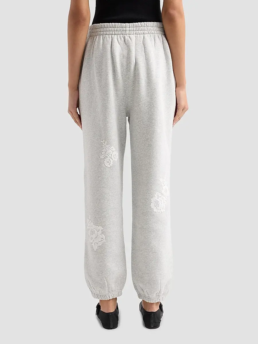 LoveShackFancy Women's Lilia Lace Appliqué Sweatpants | Thumbnail 3 LoveShackFancy Women's Lilia Lace Appliqué Sweatpants | Thumbnail 3