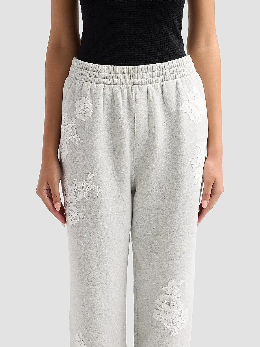 LoveShackFancy Women's Lilia Lace Appliqué Sweatpants | Thumbnail 5 LoveShackFancy Women's Lilia Lace Appliqué Sweatpants | Thumbnail 5