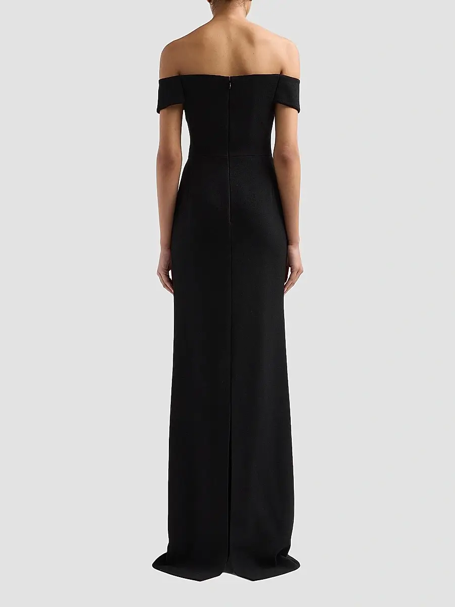 Teri Jon by Rickie Freeman Women's Embellished Botanical Off-the-Shoulder Gown | Thumbnail 3 Teri Jon by Rickie Freeman Women's Embellished Botanical Off-the-Shoulder Gown | Thumbnail 3