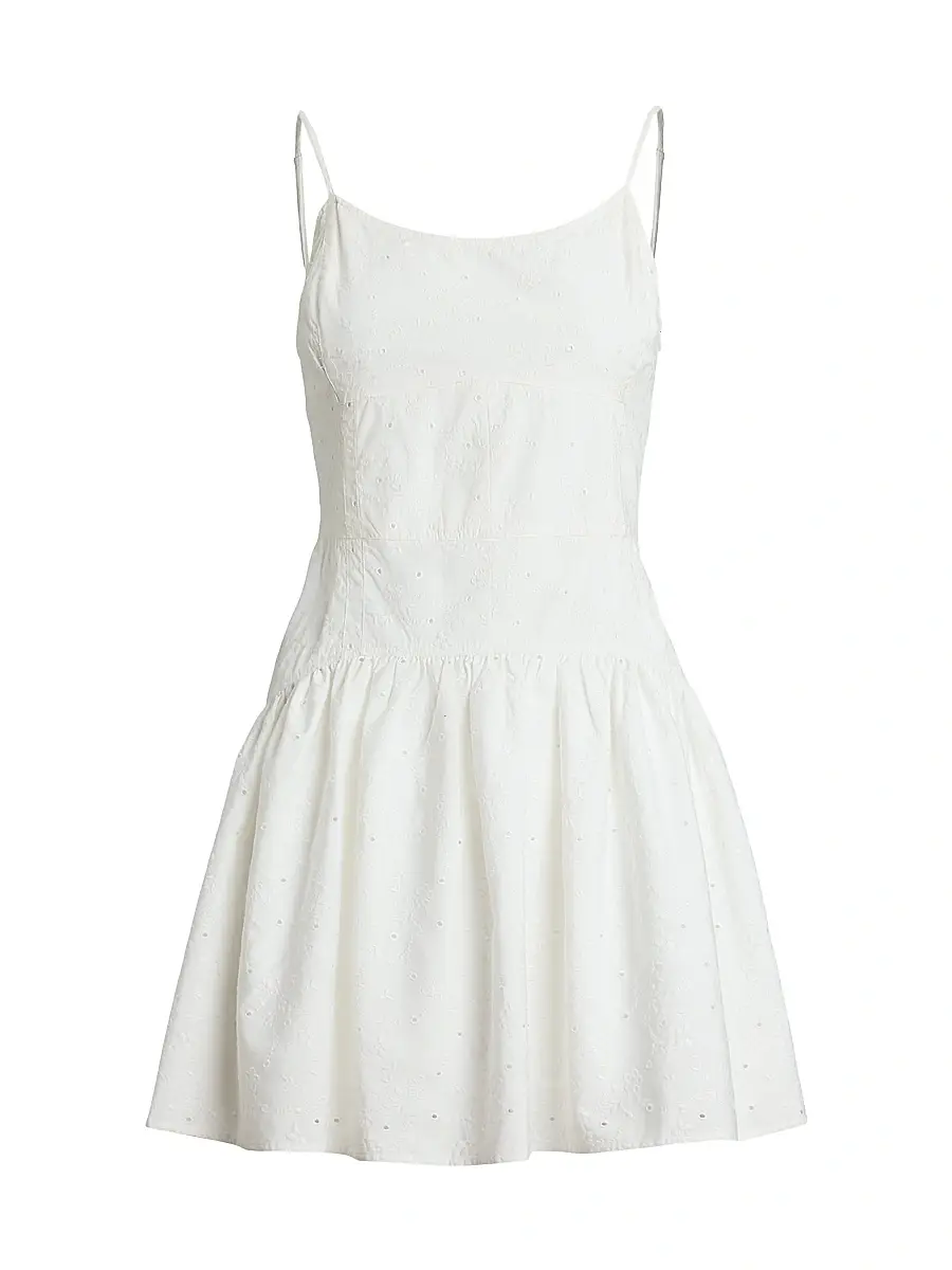 Polo Ralph Lauren Women's Paneled Eyelet Cotton Minidress - White | Image 1 Polo Ralph Lauren Women's Paneled Eyelet Cotton Minidress - White | Image 1