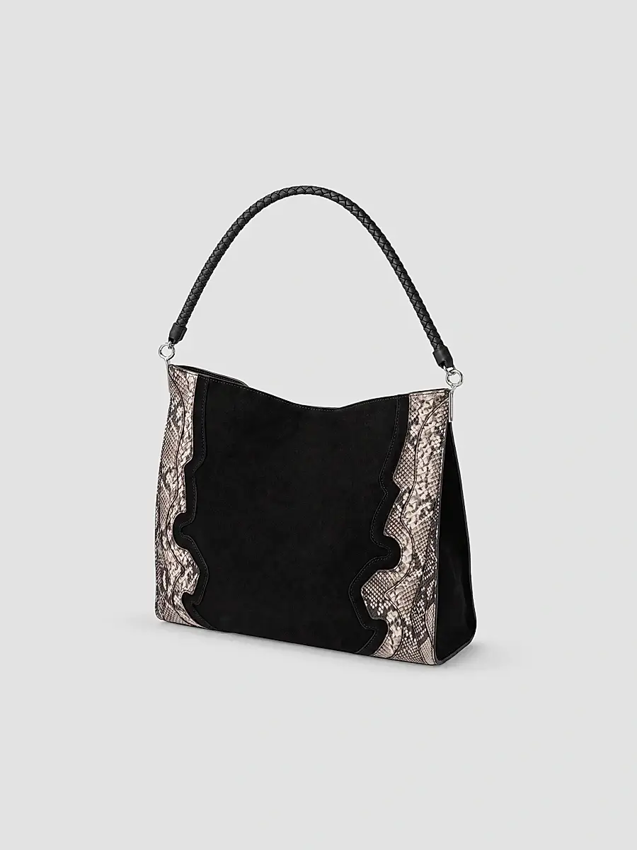 Veronica Beard Women's Vida Snakeskin-Embossed Suede Shoulder Bag | Thumbnail 3 Veronica Beard Women's Vida Snakeskin-Embossed Suede Shoulder Bag | Thumbnail 3