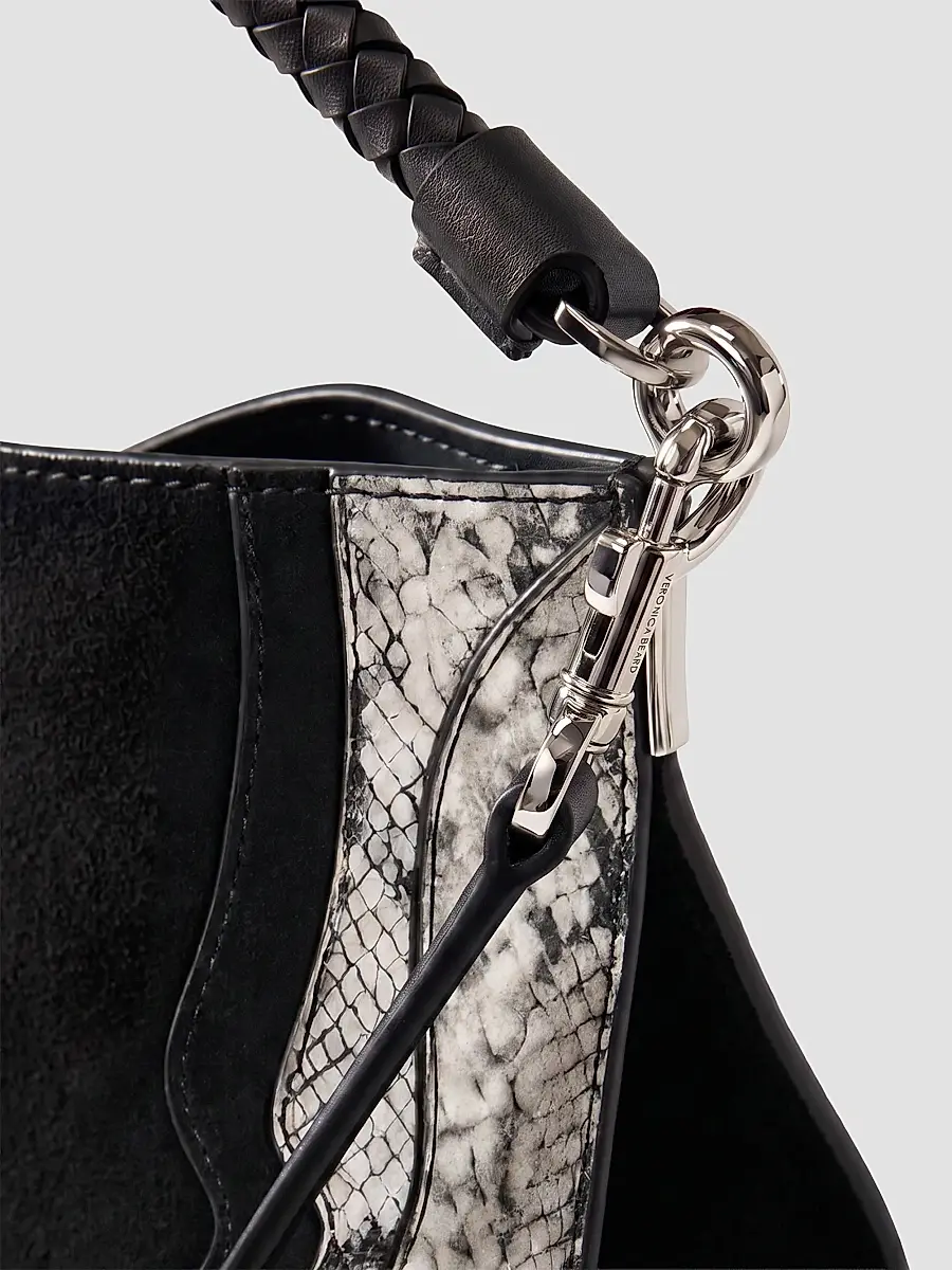Veronica Beard Women's Vida Snakeskin-Embossed Suede Shoulder Bag | Thumbnail 4 Veronica Beard Women's Vida Snakeskin-Embossed Suede Shoulder Bag | Thumbnail 4