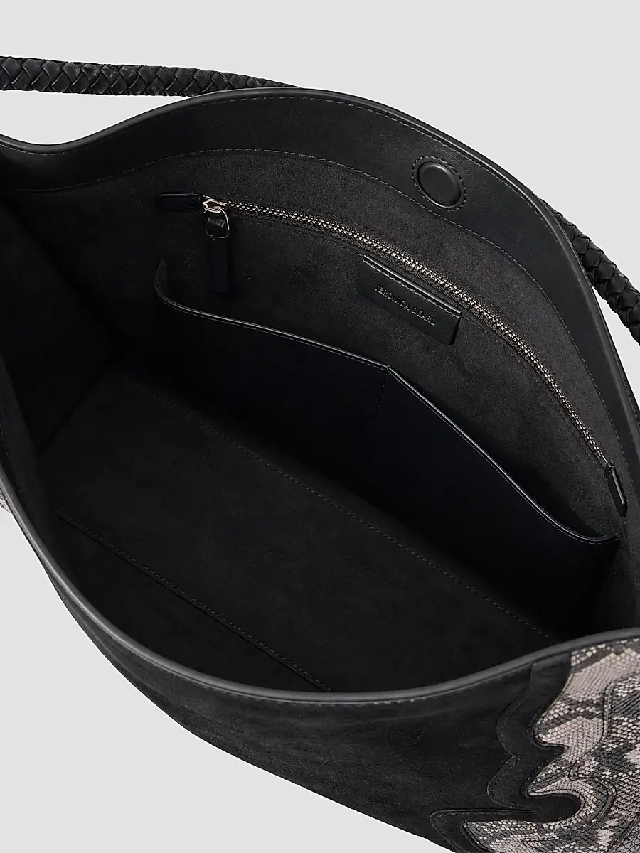 Veronica Beard Women's Vida Snakeskin-Embossed Suede Shoulder Bag | Thumbnail 5 Veronica Beard Women's Vida Snakeskin-Embossed Suede Shoulder Bag | Thumbnail 5