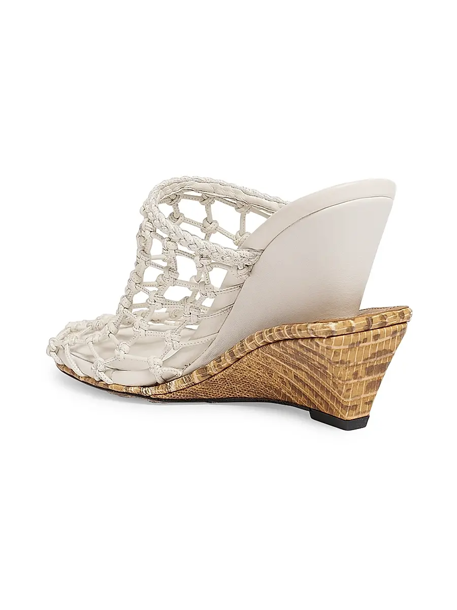 Jacquemus Women's Les Doubles 100MM Snakeskin-Print Wedge-Heel Mules | Thumbnail 2 Jacquemus Women's Les Doubles 100MM Snakeskin-Print Wedge-Heel Mules | Thumbnail 2