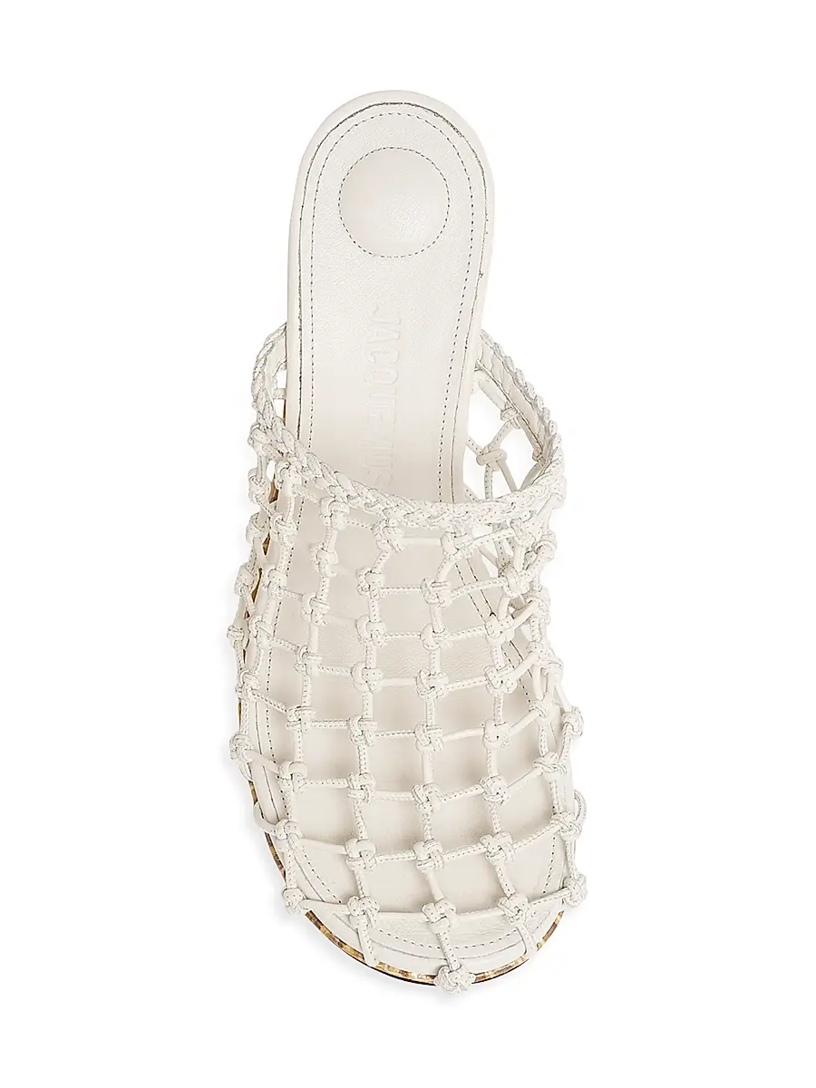 Jacquemus Women's Les Doubles 100MM Snakeskin-Print Wedge-Heel Mules | Thumbnail 3 Jacquemus Women's Les Doubles 100MM Snakeskin-Print Wedge-Heel Mules | Thumbnail 3