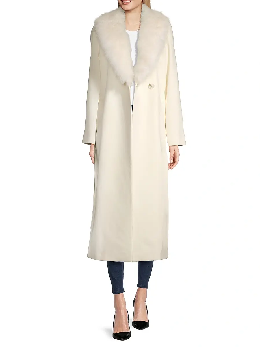 Sofia Cashmere Women's Cashmere & Shearling Maxi Coat | Thumbnail 2 Sofia Cashmere Women's Cashmere & Shearling Maxi Coat | Thumbnail 2