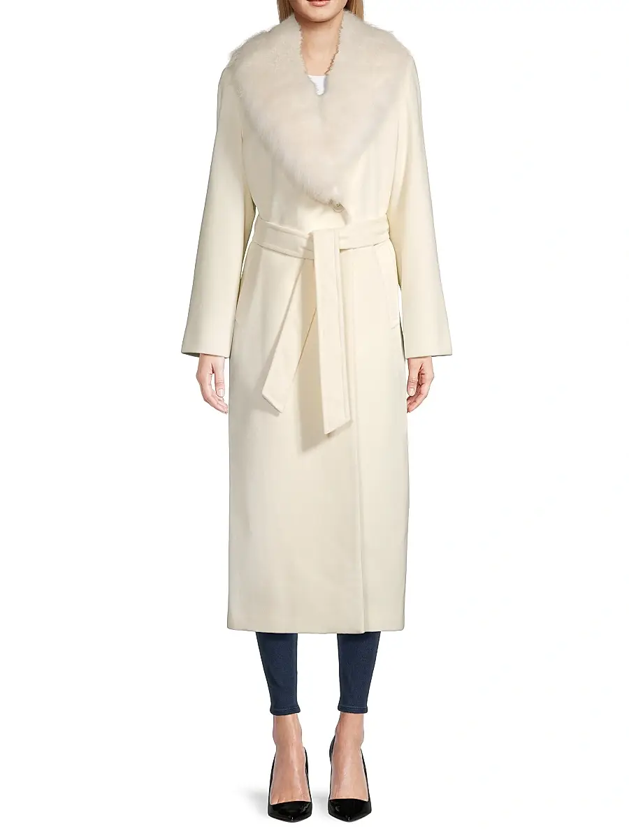Sofia Cashmere Women's Cashmere & Shearling Maxi Coat | Thumbnail 3 Sofia Cashmere Women's Cashmere & Shearling Maxi Coat | Thumbnail 3