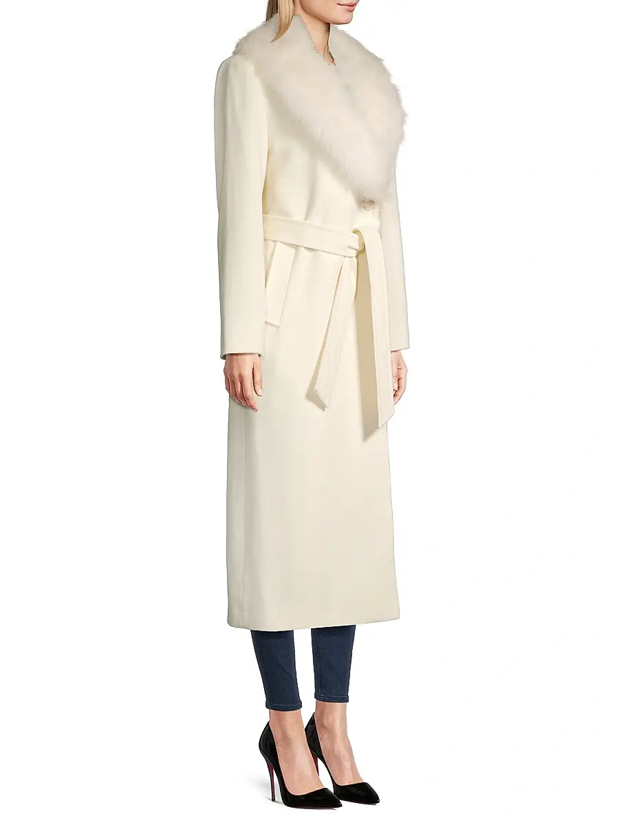 Sofia Cashmere Women's Cashmere & Shearling Maxi Coat | Thumbnail 4 Sofia Cashmere Women's Cashmere & Shearling Maxi Coat | Thumbnail 4