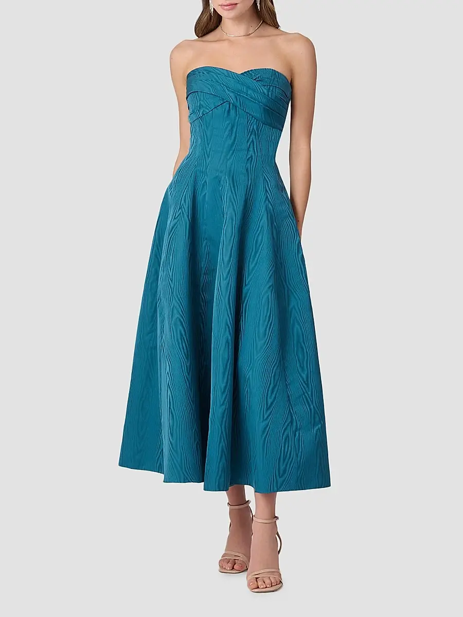 Shoshanna Women's Wastson Moire´ Strapless Cocktail Dress | Thumbnail 2 Shoshanna Women's Wastson Moire´ Strapless Cocktail Dress | Thumbnail 2