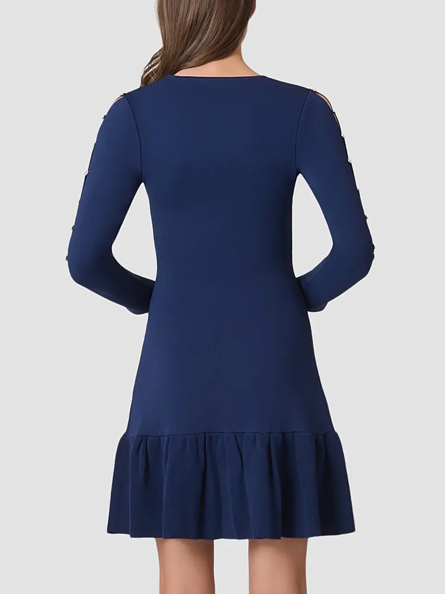 Shoshanna Women's Jace Embellished Slit-Sleeve Mini Dress | Thumbnail 3 Shoshanna Women's Jace Embellished Slit-Sleeve Mini Dress | Thumbnail 3