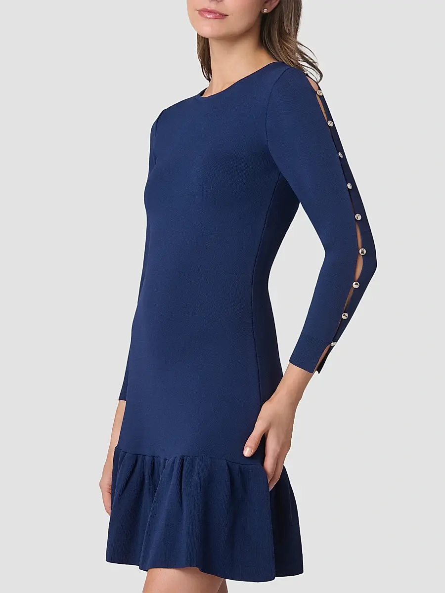Shoshanna Women's Jace Embellished Slit-Sleeve Mini Dress | Thumbnail 4 Shoshanna Women's Jace Embellished Slit-Sleeve Mini Dress | Thumbnail 4