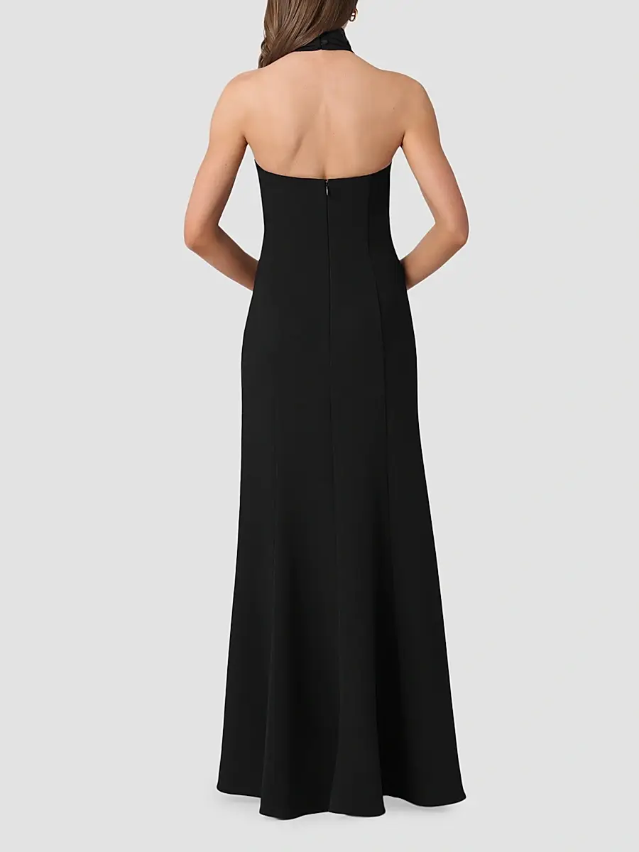 Shoshanna Women's Scottie Crêpe Hardware Halter Maxi Dress | Thumbnail 3 Shoshanna Women's Scottie Crêpe Hardware Halter Maxi Dress | Thumbnail 3