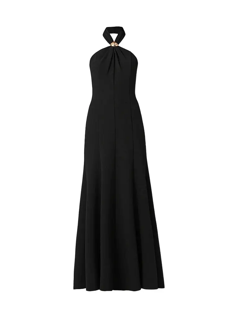 Shoshanna Women's Scottie Crêpe Hardware Halter Maxi Dress - Black | Image 1 Shoshanna Women's Scottie Crêpe Hardware Halter Maxi Dress - Black | Image 1