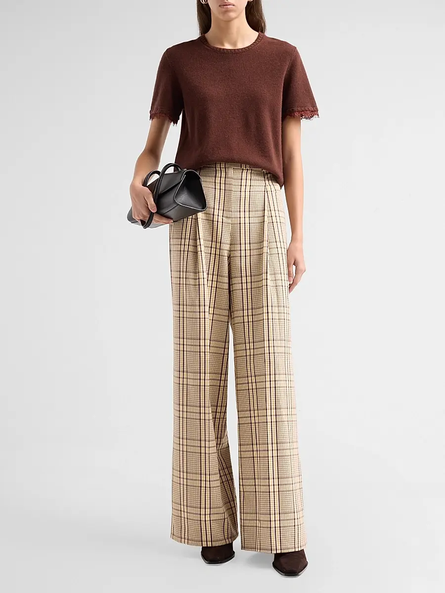 TANYA TAYLOR Women's Adler Plaid Wide-Leg Pants | Thumbnail 2 TANYA TAYLOR Women's Adler Plaid Wide-Leg Pants | Thumbnail 2