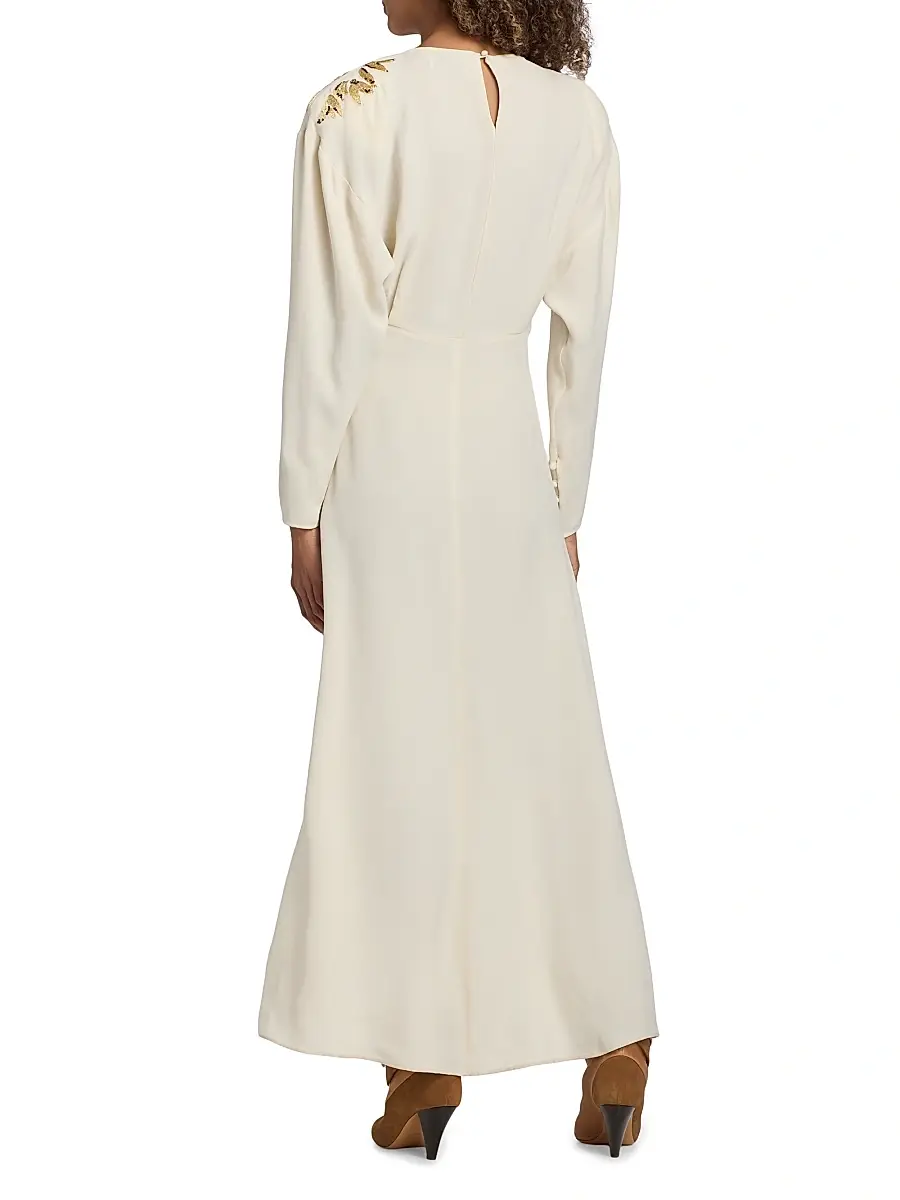 Isabel Marant Women's Samsha Floral-Embroidered Maxi Dress | Thumbnail 5 Isabel Marant Women's Samsha Floral-Embroidered Maxi Dress | Thumbnail 5