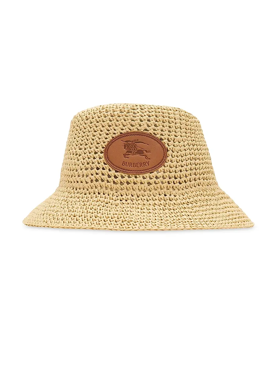 Burberry Women's EKD Crochet Bucket Hat - Natural | Image 1 Burberry Women's EKD Crochet Bucket Hat - Natural | Image 1