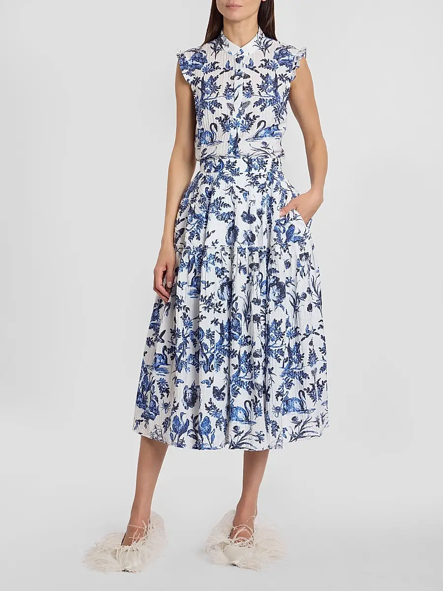 Erdem Women's Floral Jacquard Button-Front Shirt | Thumbnail 2 Erdem Women's Floral Jacquard Button-Front Shirt | Thumbnail 2