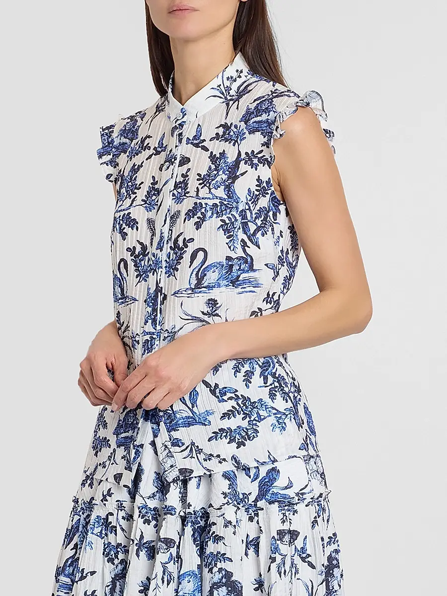 Erdem Women's Floral Jacquard Button-Front Shirt | Thumbnail 4 Erdem Women's Floral Jacquard Button-Front Shirt | Thumbnail 4