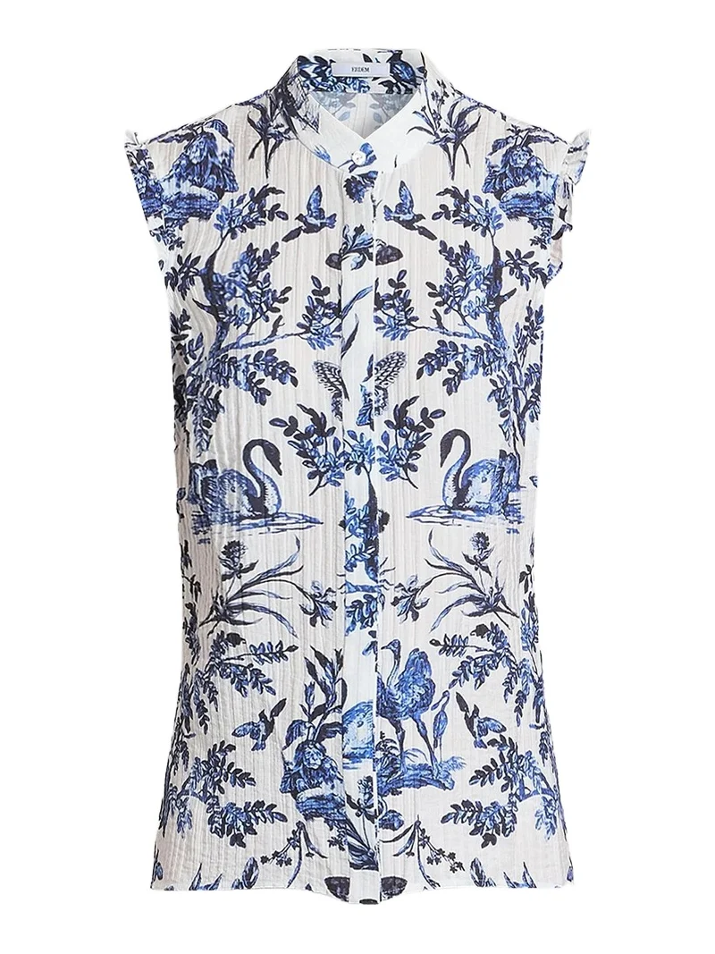 Women's Floral Jacquard Button-Front Shirt