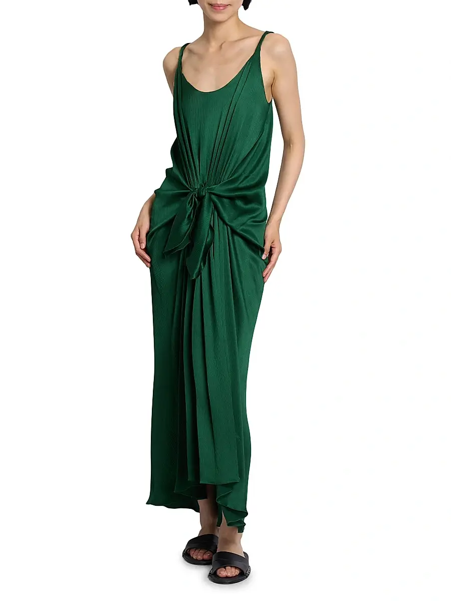 JW Anderson Women's Knotted Silk Maxi Dress | Thumbnail 2 JW Anderson Women's Knotted Silk Maxi Dress | Thumbnail 2