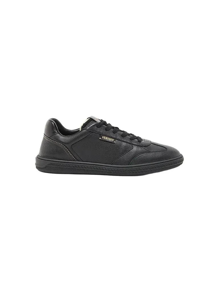 Versace Men's Leather Low-Top Sneakers - Black - Size 14 | Image 1 Versace Men's Leather Low-Top Sneakers - Black - Size 14 | Image 1