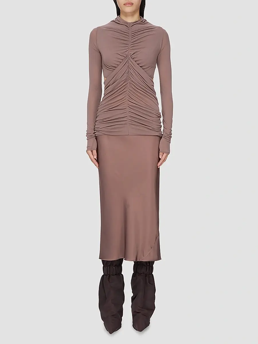 Rick Owens Women's Satin Bias Midi-Skirt | Thumbnail 2