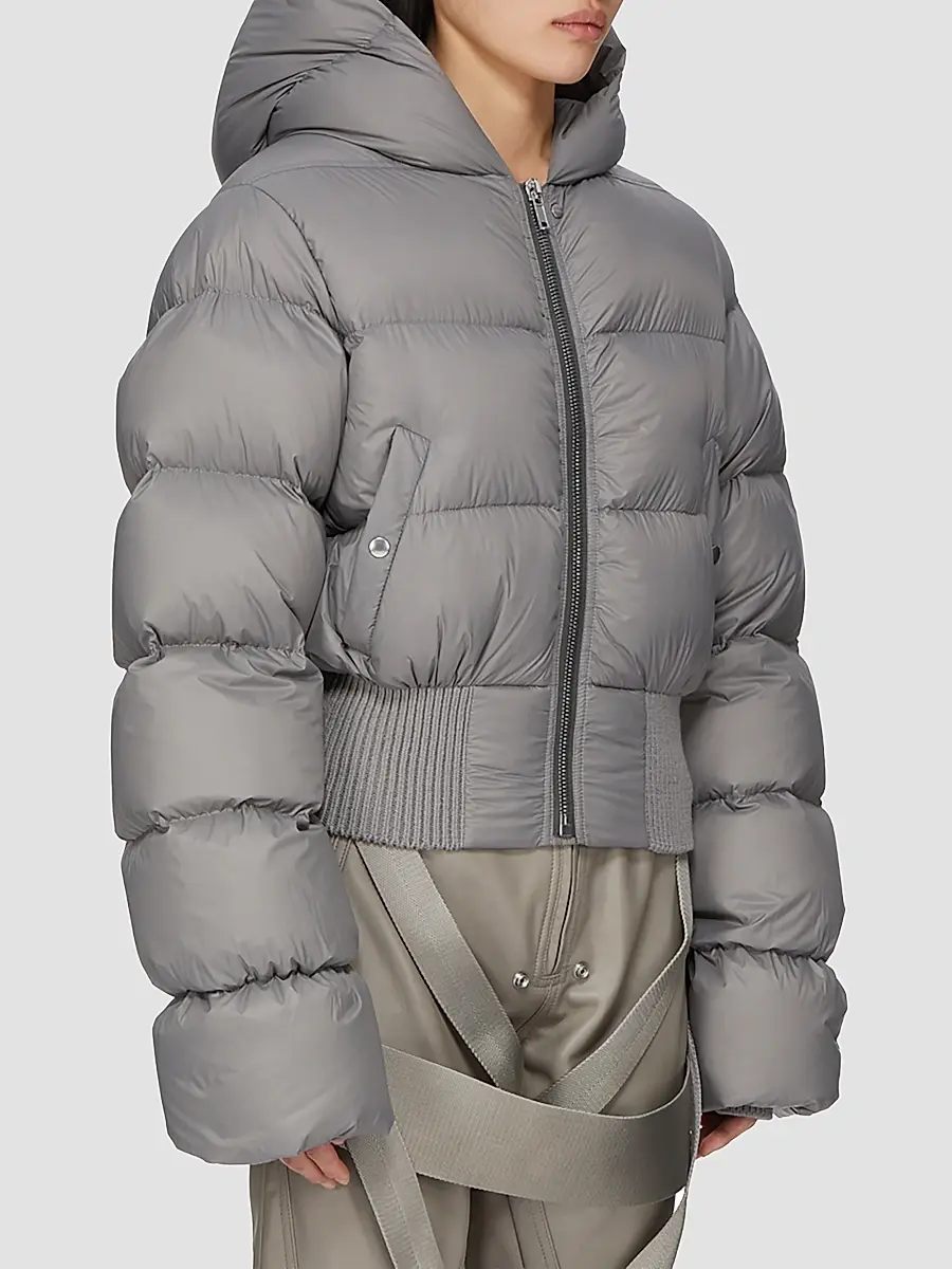 Rick Owens Women's Down Hooded Crop Puffer Jacket | Thumbnail 3