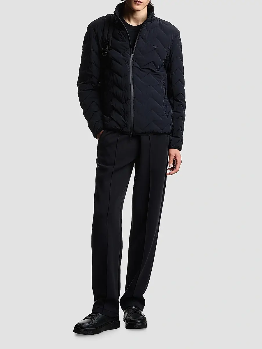 Emporio Armani Men's Chevron-Quilted Nylon Down Jacket | Thumbnail 2