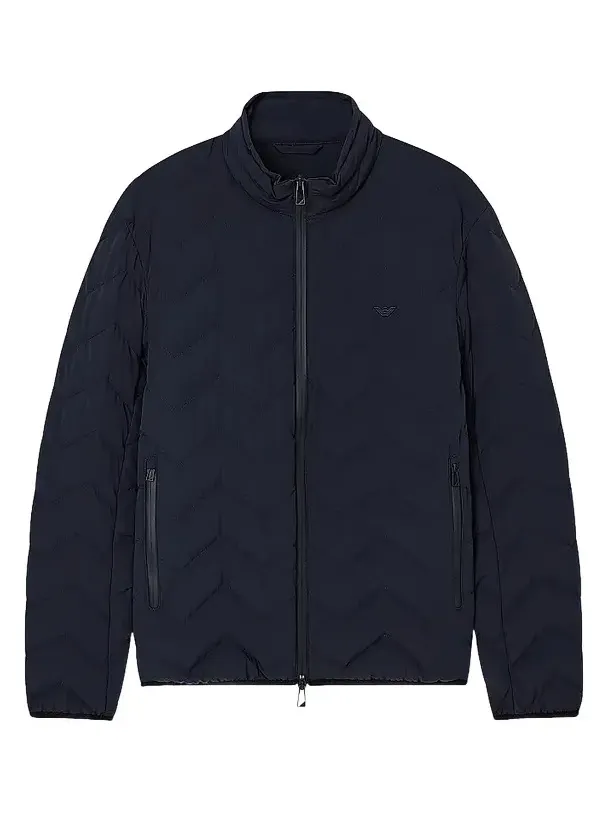 Men's Chevron-Quilted Nylon Down Jacket Men's Chevron-Quilted Nylon Down Jacket