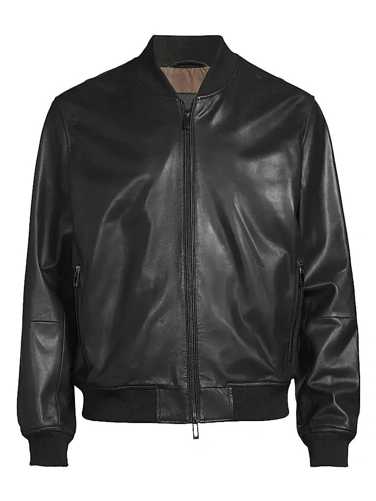 Men's Leather Bomber Jacket