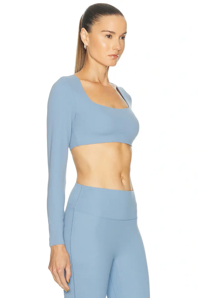 Nike Zenvy Long Sleeve Sports Bra Crop Top | Thumbnail 2 Nike Zenvy Long Sleeve Sports Bra Crop Top | Thumbnail 2
